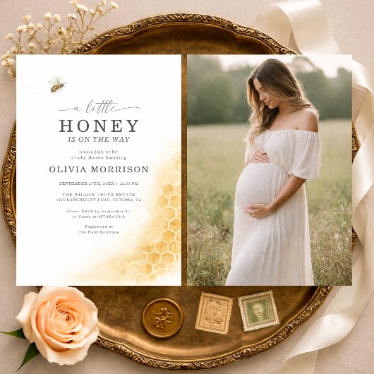 A Little Honey Bee Photo Baby Shower Einladung