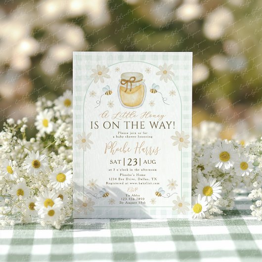A Little Honey is on the Way Baby Shower Einladung