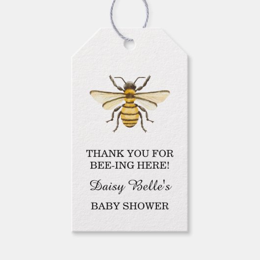 A little Honey Is On The Way Baby Shower Geschenkanhänger (Vorderseite)