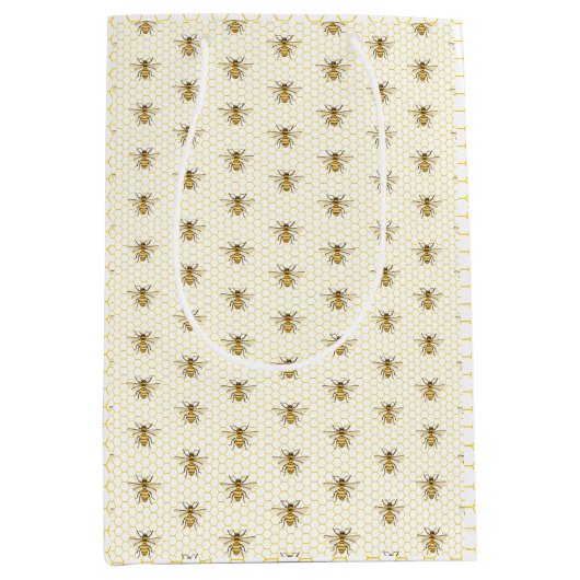 A little Honey Is On The Way Baby Shower Mittlere Geschenktüte (Vorderseite)