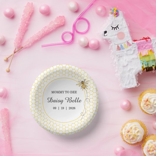 A little Honey Is On The Way Baby Shower Pappteller (Party)