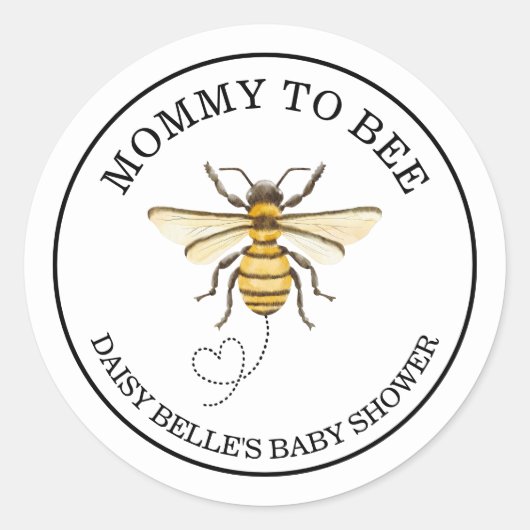 A little Honey Is On The Way Baby Shower Stickers (Vorderseite)