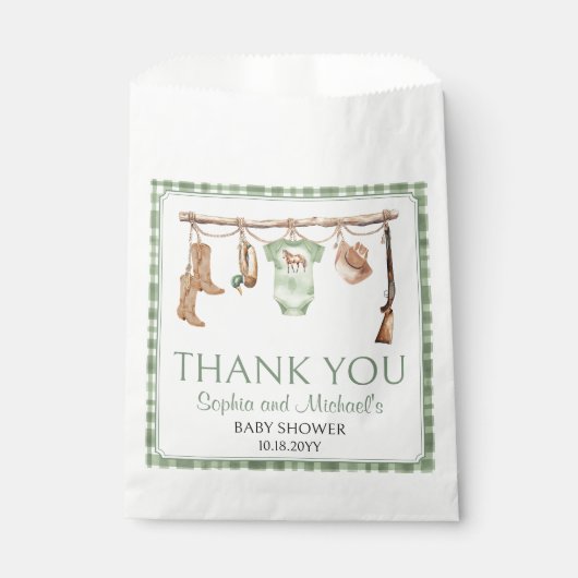 A Little Hunter Is On The Way Baby Shower Geschenktütchen (Vorderseite)