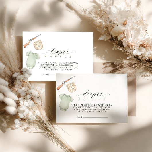 A little hunter is on the way diaper raffle begleitkarte