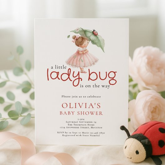 A Little Lady Bug Baby Shower Einladung