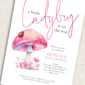 A Little Lady Bug Toadstool Baby Shower Einladung