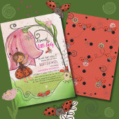 A Little Lady is on her Way  Ladybug Baby Shower Einladung