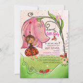 A Little Lady is on her Way  Ladybug Baby Shower Einladung (Vorderseite)
