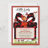 A Little Lady is on Her Way Polka Dot Invitation Einladung (Vorderseite)