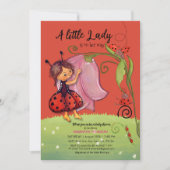 A Little Lady is on Her Way Red Ladybug Invitation Einladung (Vorderseite)