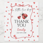 A Little Love Bug Baby Shower  Weinetikett (Einzelnes Label)