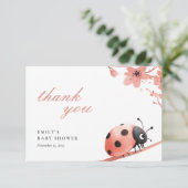 A Little Love Bug Is On The Way Baby Shower Dankeskarte (Stehend Vorderseite)