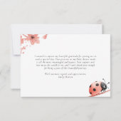 A Little Love Bug Is On The Way Baby Shower Dankeskarte (Rückseite)