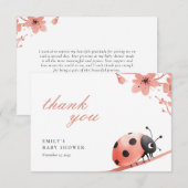 A Little Love Bug Is On The Way Baby Shower Dankeskarte (Vorne/Hinten)