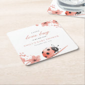 A Little Love Bug Is On The Way Baby Shower Rechteckiger Pappuntersetzer (angewinkelt)