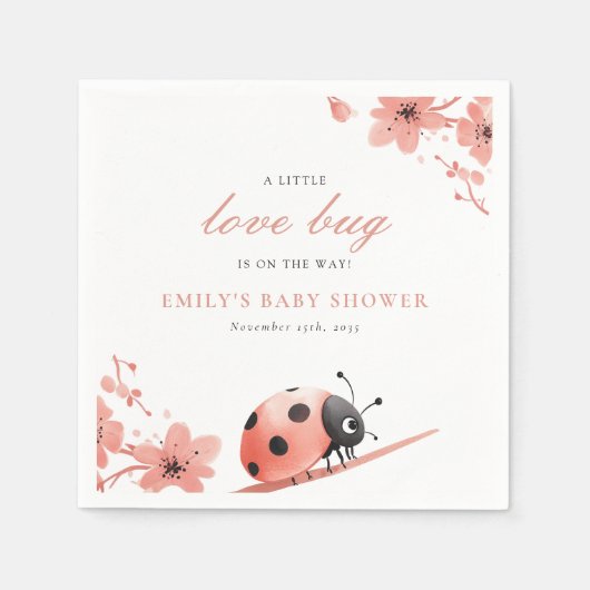 A Little Love Bug Is On The Way Baby Shower Serviette (Vorderseite)