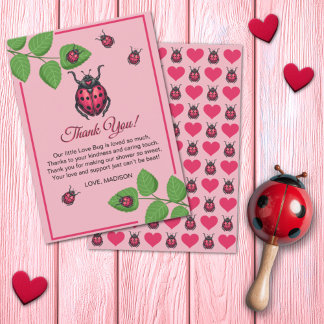 A Little Love Bug Is On The Way Ladybug Dankeskarte