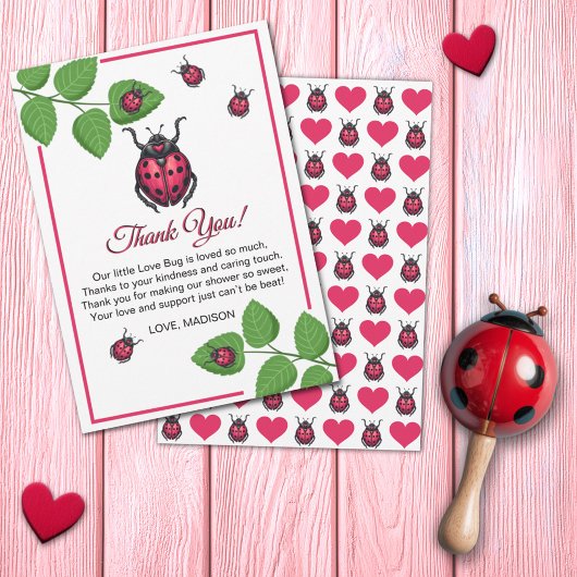 A Little Love Bug Is On The Way Ladybug Dankeskarte