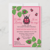 A Little Love Bug Is On The Way Ladybug Einladung (Vorderseite)