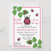 A Little Love Bug Is On The Way Ladybug Einladung (Vorderseite)