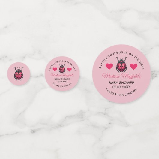 A Little Love Bug Is On The Way Ladybug Konfetti (Vorderseiten)
