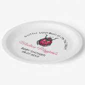 A Little Love Bug Is On The Way Ladybug Paper Plat Pappteller (Schrägansicht)