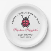 A Little Love Bug Is On The Way Ladybug Paper Plat Pappteller (Vorderseite)