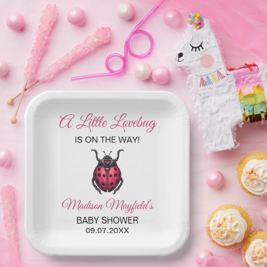 A Little Love Bug Is On The Way Ladybug Pappteller (Party)