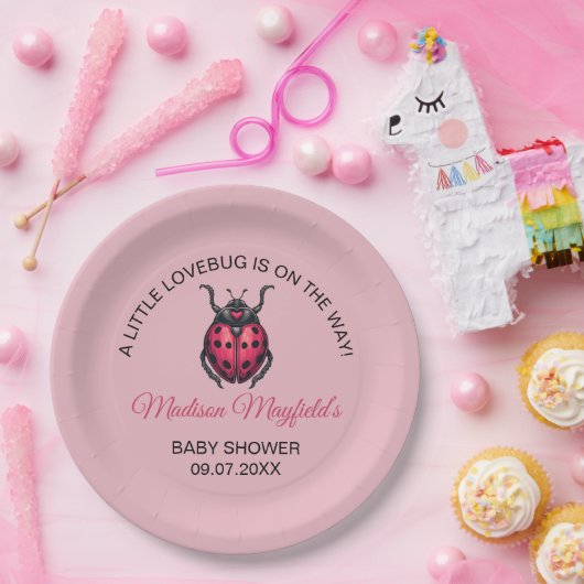 A Little Love Bug Is On The Way Ladybug Pappteller (Party)