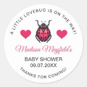 A Little Love Bug Is On The Way Ladybug Runder Aufkleber (Vorderseite)