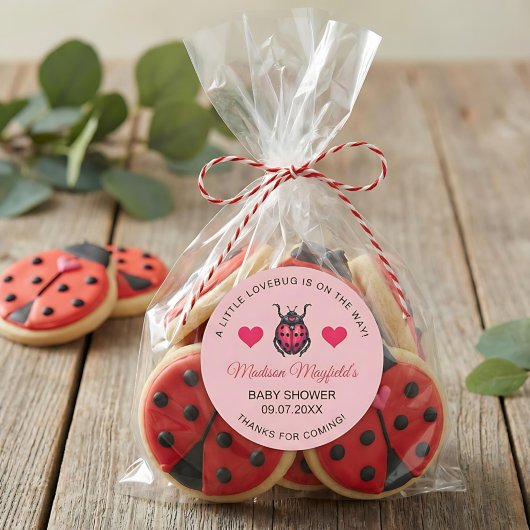 A Little Love Bug Is On The Way Ladybug Runder Aufkleber