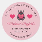 A Little Love Bug Is On The Way Ladybug Runder Aufkleber (Vorderseite)