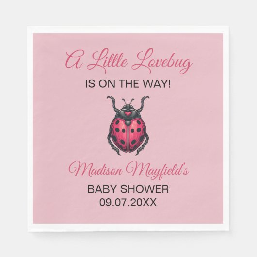 A Little Love Bug Is On The Way Ladybug Serviette (Vorderseite)