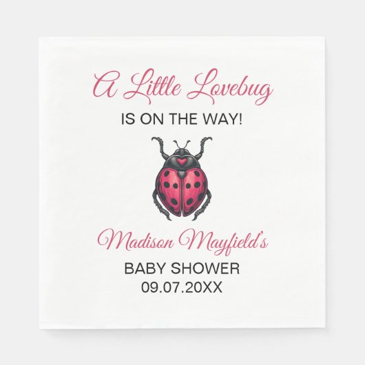 A Little Love Bug Is On The Way Ladybug Serviette (Vorderseite)