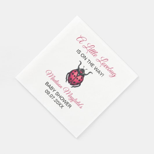 A Little Love Bug Is On The Way Ladybug Serviette (Ecke)