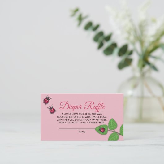 A Little Love Bug Ladybug Diaper Raffle Begleitkarte (Stehend Vorderseite)