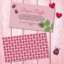 A Little Love Bug Ladybug Diaper Raffle Begleitkarte