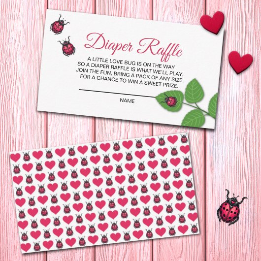 A Little Love Bug Ladybug Diaper Raffle Begleitkarte