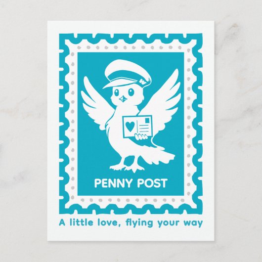 A Little Love Flying Your Way Penny Post Postkarte (Vorderseite)