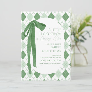 A Little Lucky Charm Is Turning One Invitation Einladung