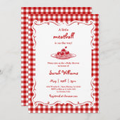 A Little Meatball Baby Shower Einladung (Vorne/Hinten)