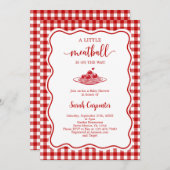 A Little Meatball Is On the Way Baby Shower Einladung (Vorne/Hinten)