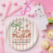 A little meatball is on the way Green Bow Pappteller (Party)