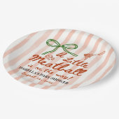 A little meatball is on the way Green Bow Pappteller (Schrägansicht)