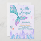 a Little Mermaid is on her way Girl Baby Shower Einladung (Vorderseite)