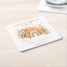A Little Miracle Regenbogen-Baby-Party Rechteckiger Pappuntersetzer