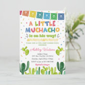 A Little Muchacho Fiesta Baby Shower Invitation Einladung (Stehend Vorderseite)