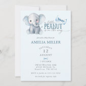 A Little Peanut is on the Way Elephant Baby Shower Einladung (Vorderseite)