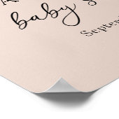 A Little Pearl Beige Bow Baby Shower Welcome Poster (Ecke)