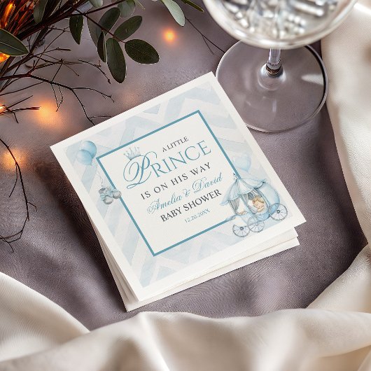 A Little Prince Baby Shower Pale Blue Watercolor Serviette
